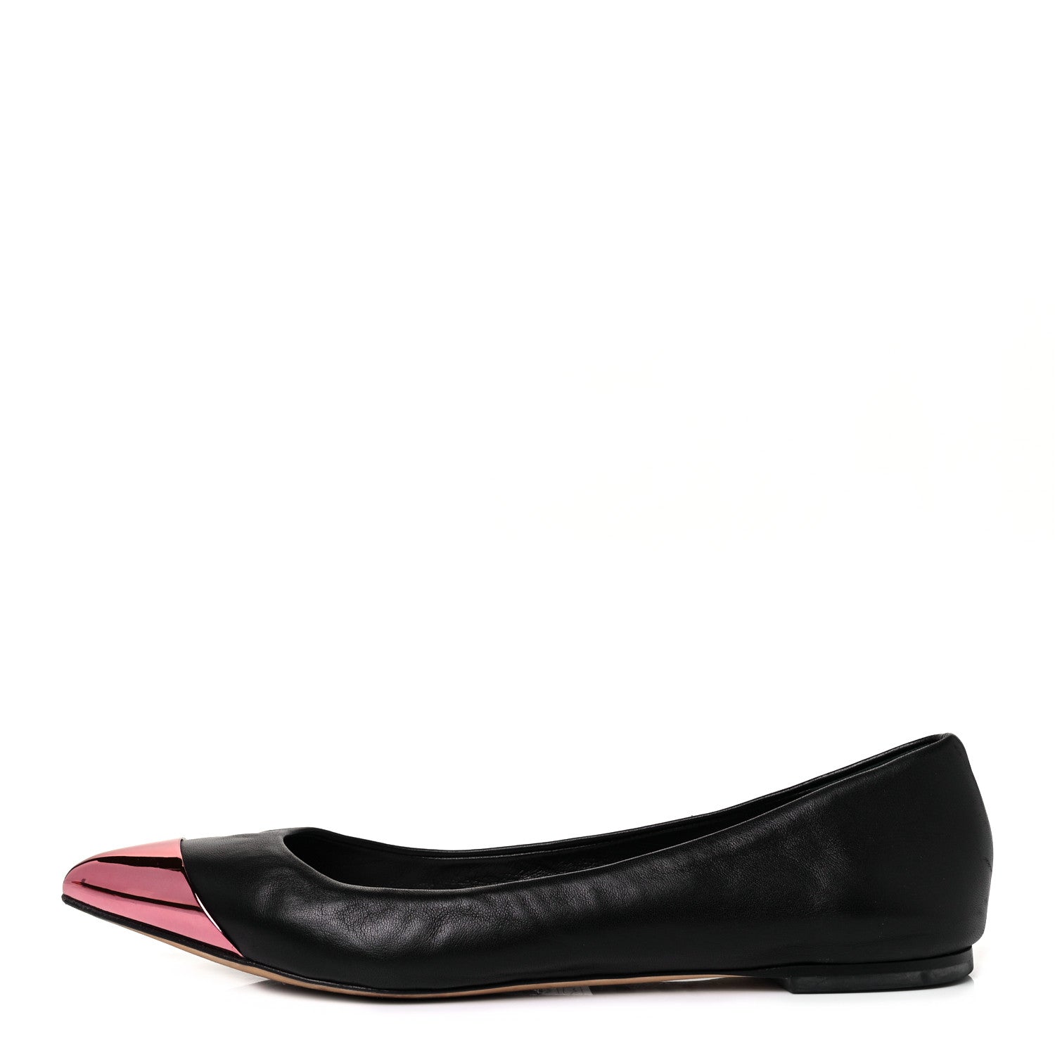 Christian Dior Calfskin Pointed Toe Flats 38.5 Black Pink 1 of 9