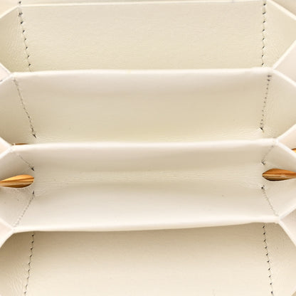 Chanel Metal Lambskin Quilted Small Chain Bucket Bag White 6 of 12