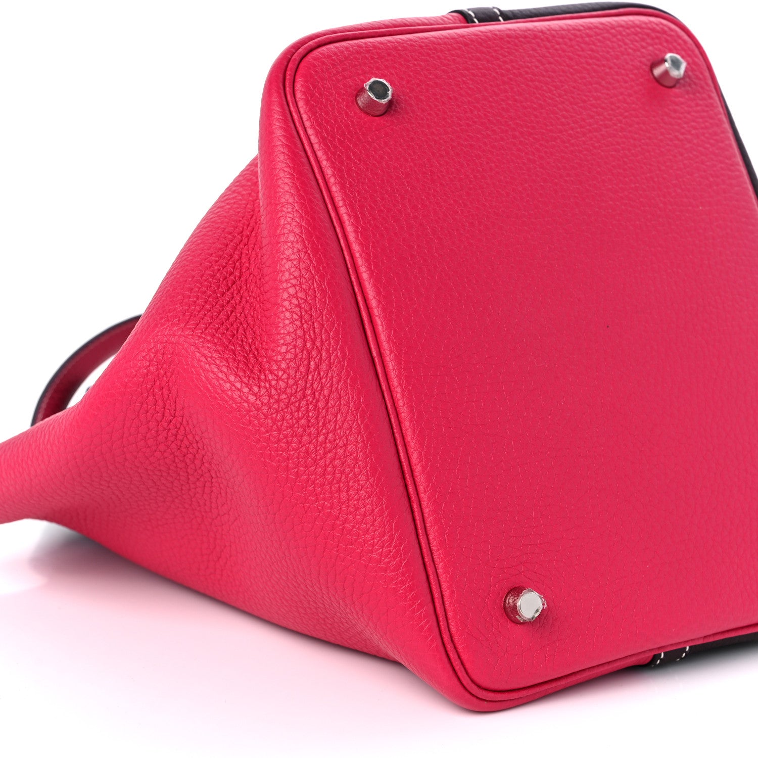 Hermes Taurillon Clemence Casaque Picotin Lock 22 MM Rouge Sellier Framboise 8 of 9