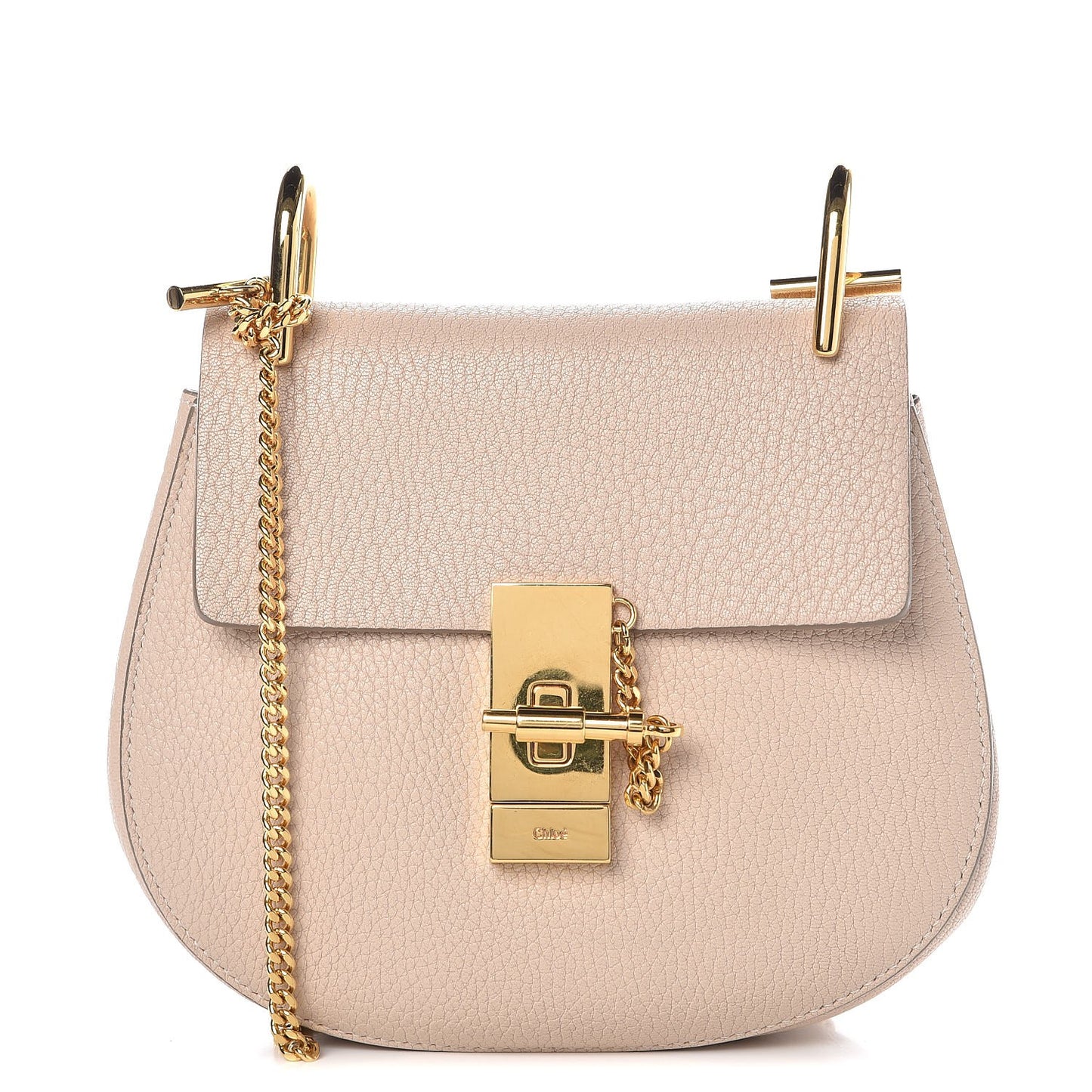 Grained Lambskin Mini Drew Shoulder Bag Abstract White