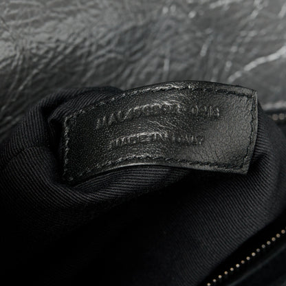 Saint Laurent Crinkled Calfskin Matelasse Monogram Medium Niki Chain Satchel Storm 8 of 12