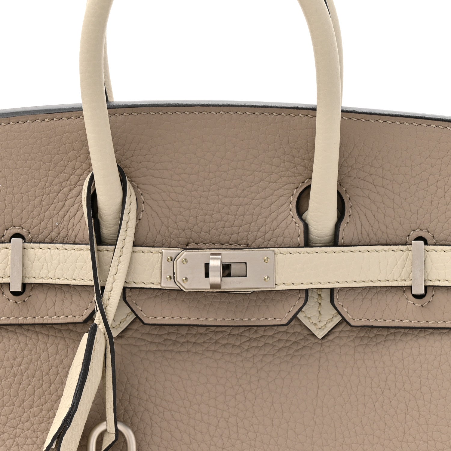Hermes Togo Horseshoe Birkin 25 Gris Tourterelle Beton 8 of 10
