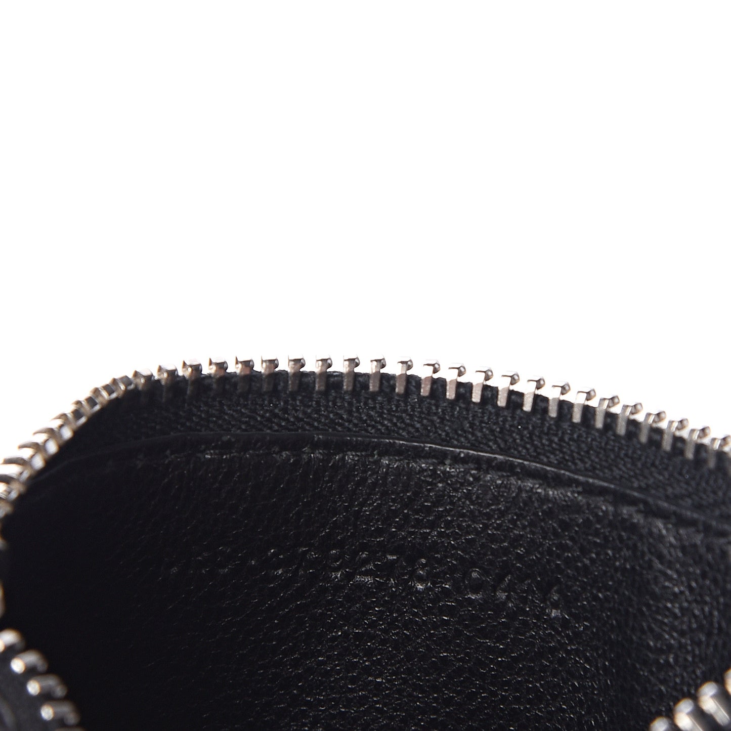 Grained Calfskin 5 Fragments Zip Pouch Card Holder Black