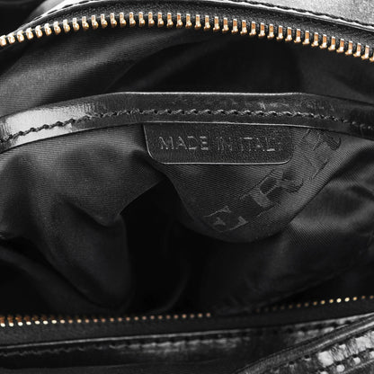 Burberry Lambskin Bridle Calfskin Medium Landscape Lynher Tote Black 7 of 8