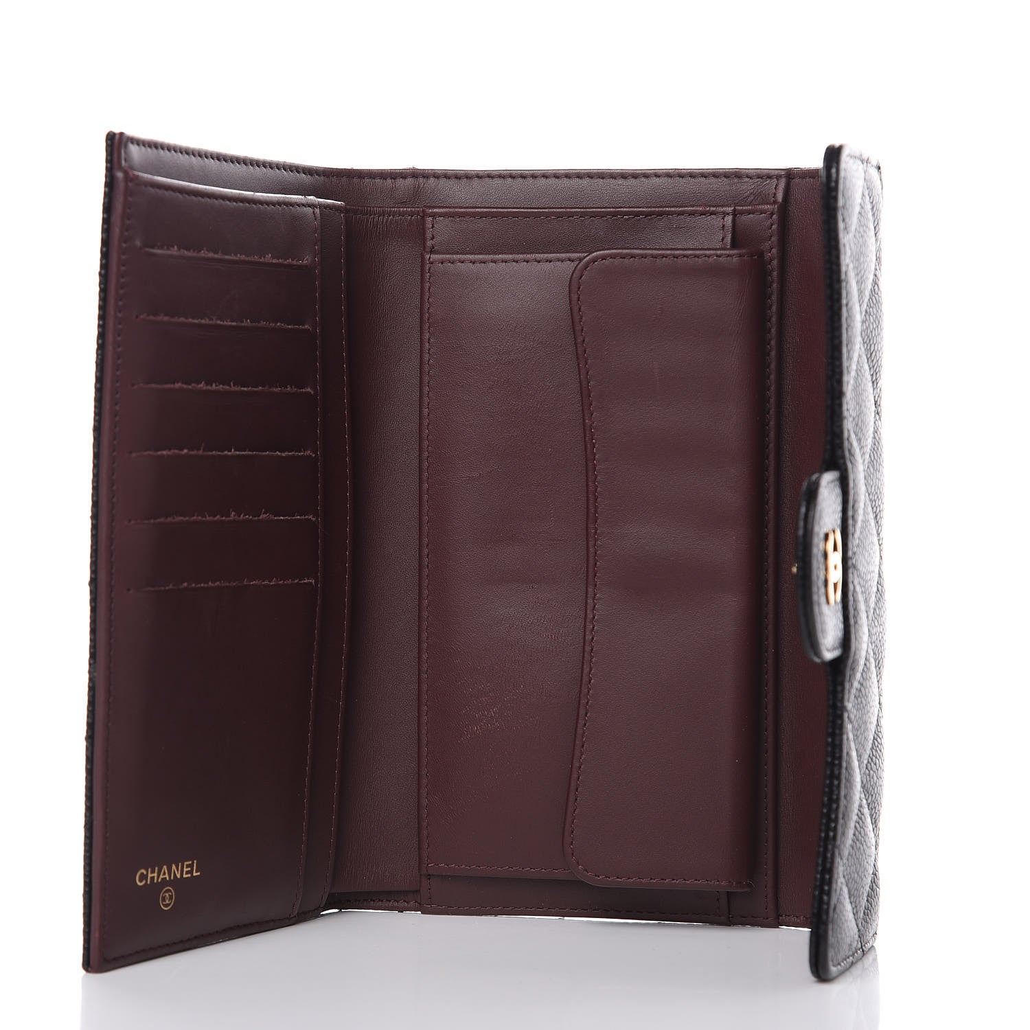 Chanel Caviar Quilted Long Flap Wallet Black 6 of 15