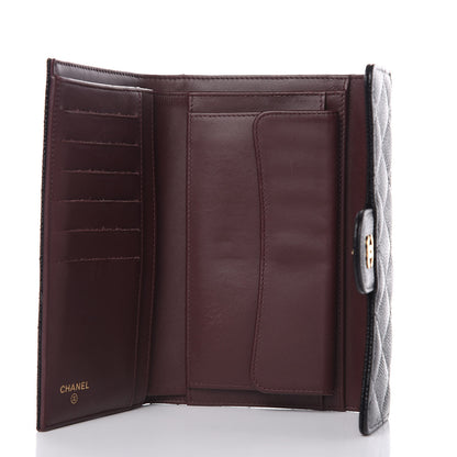Chanel Caviar Quilted Long Flap Wallet Black 6 of 15