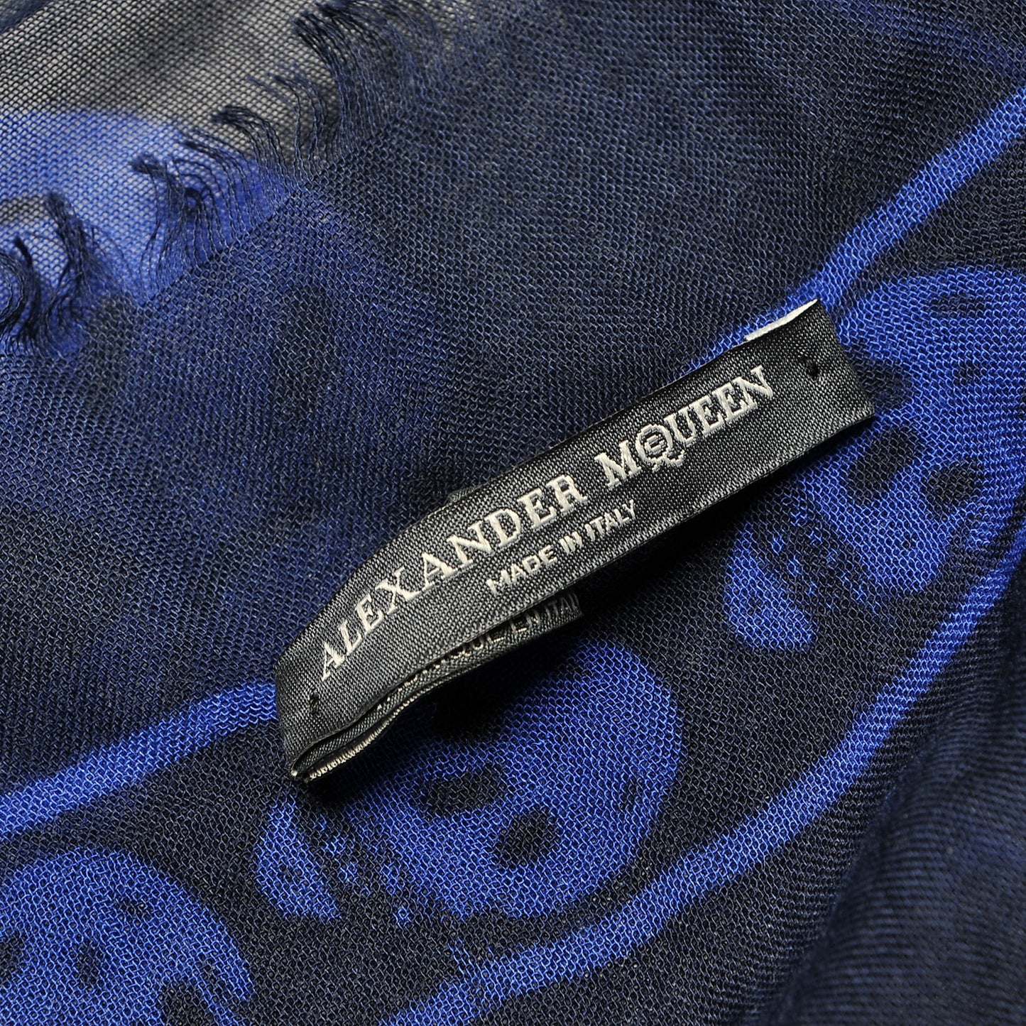 Modal Cashmere Skull Scarf Navy Royal Blue
