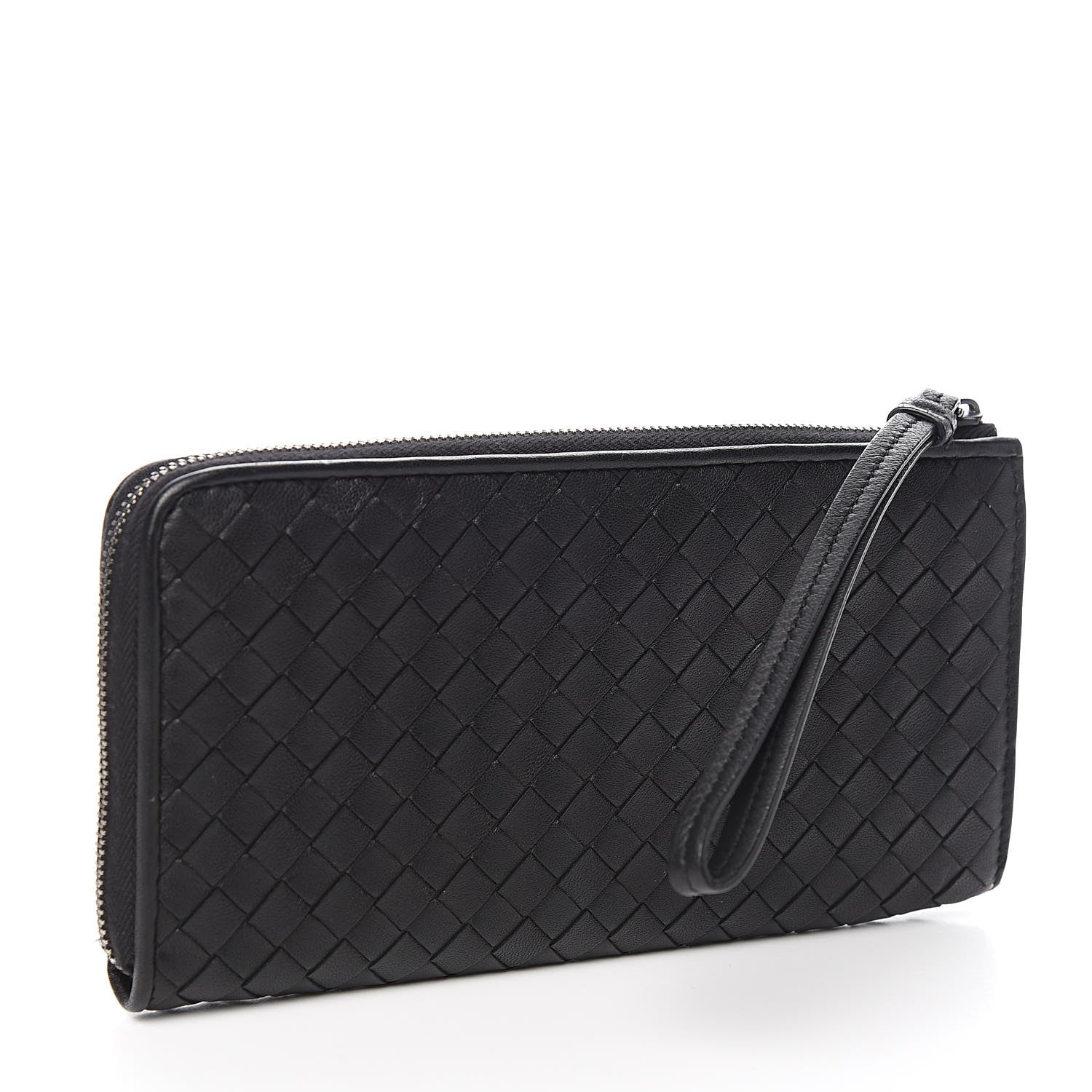 Bottega Veneta Nappa Intrecciato Half Zip Around Wallet Black 3 of 7