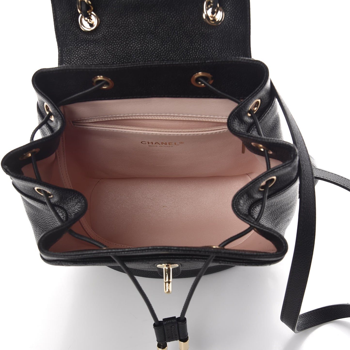 Caviar Stitched Backpack Black