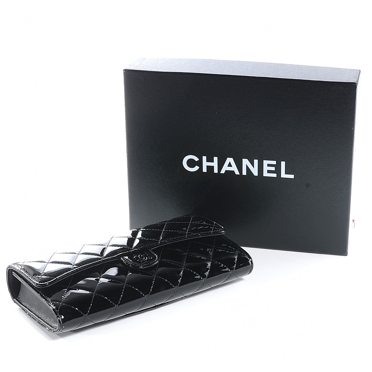 Chanel Patent Quilted Travel Wallet Black 10 of 10
