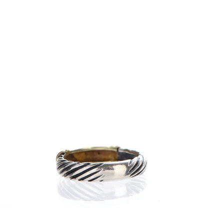 David Yurman Sterling Silver 14K Yellow Gold Metro Cable Ring 53 6.25 3 of 5