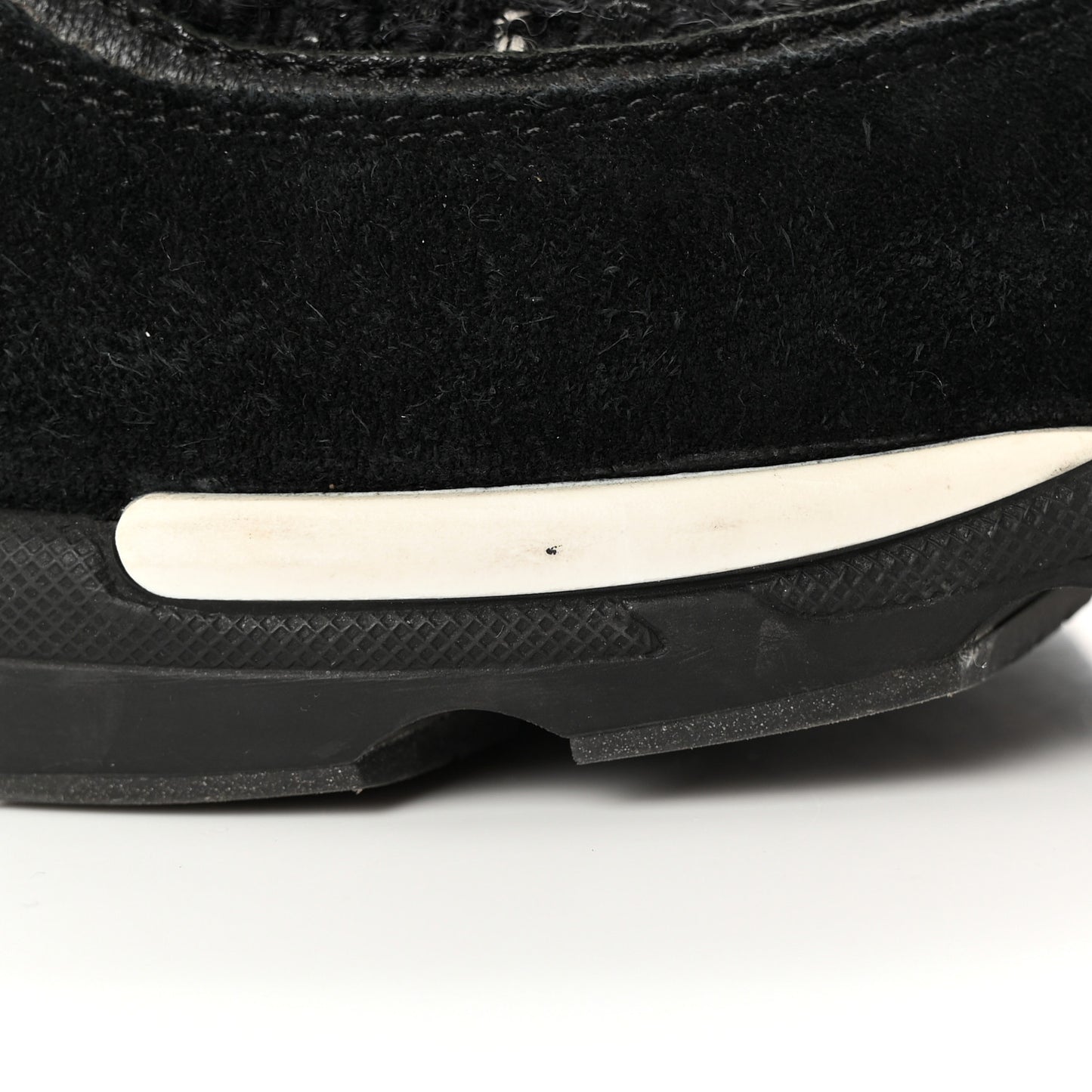 Tweed Suede Goatskin CC Sneakers 39 Black White