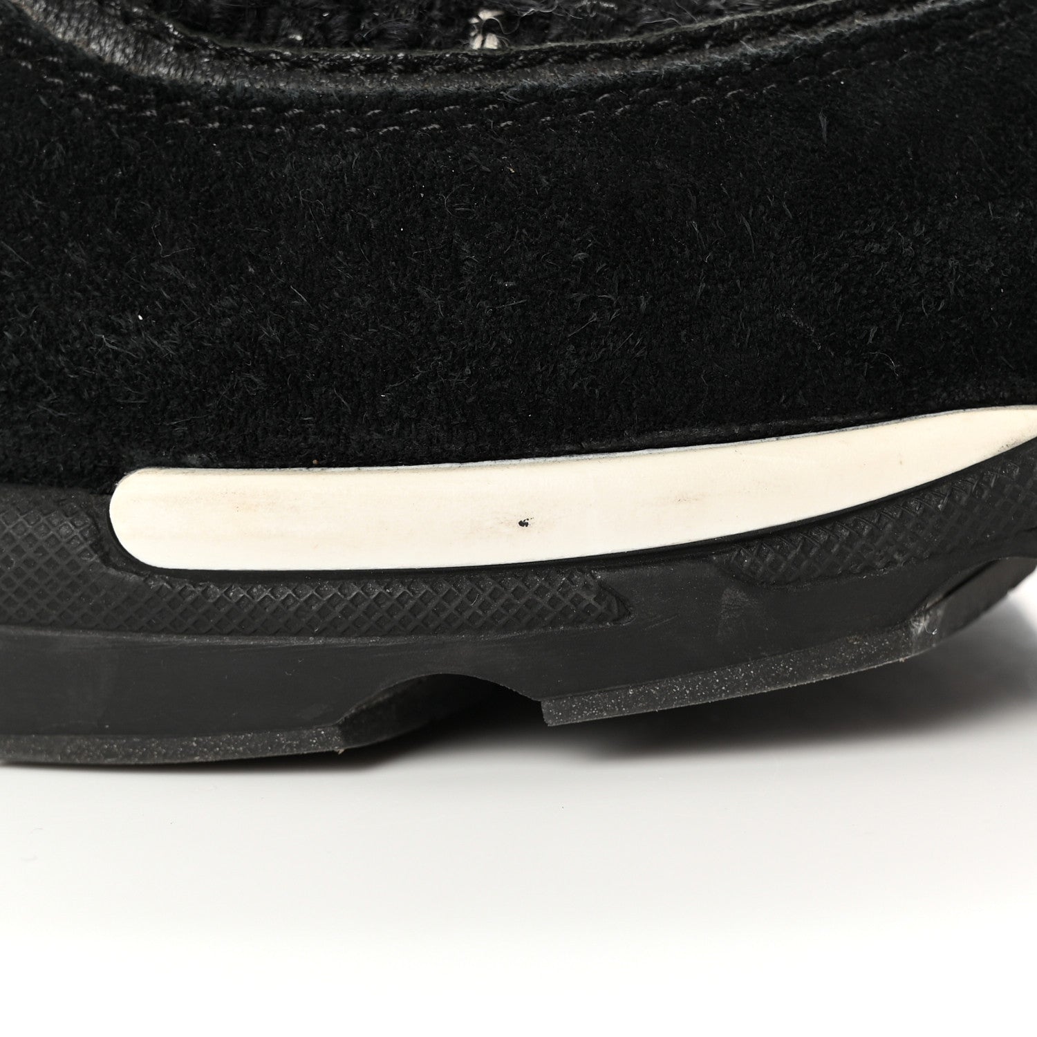 Chanel Tweed Suede Goatskin CC Sneakers 39 Black White 11 of 22