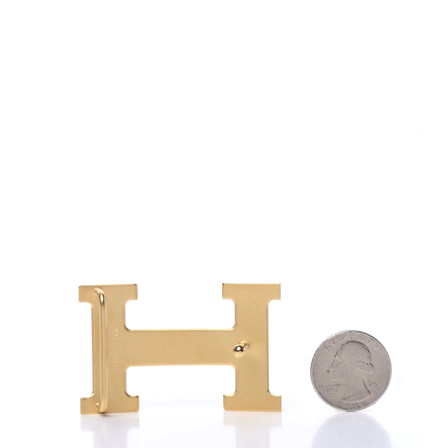 Polished 32mm H Belt Buckle Gold