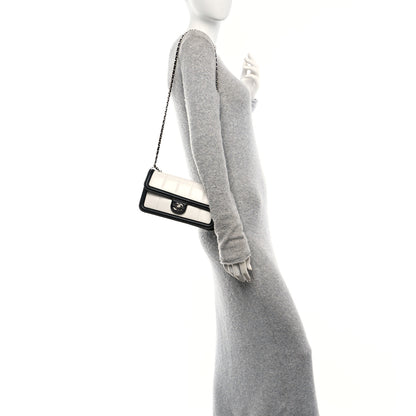 Chanel Lambskin Calfskin Small Chocolate Bar Flap Bag White Black 2 of 10