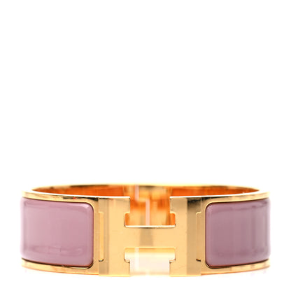 Hermes Enamel Wide Clic Clac H Bracelet GM Rose Velours 1 of 4