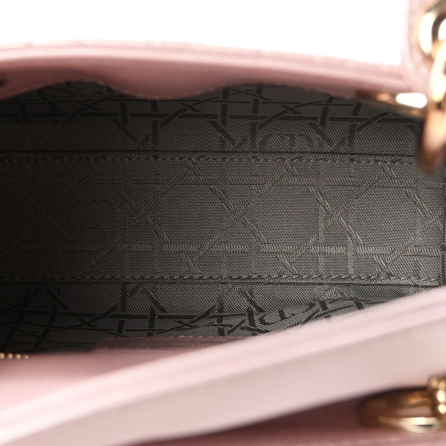 Metallic Lambskin Cannage Mini Lady Dior  Lotus