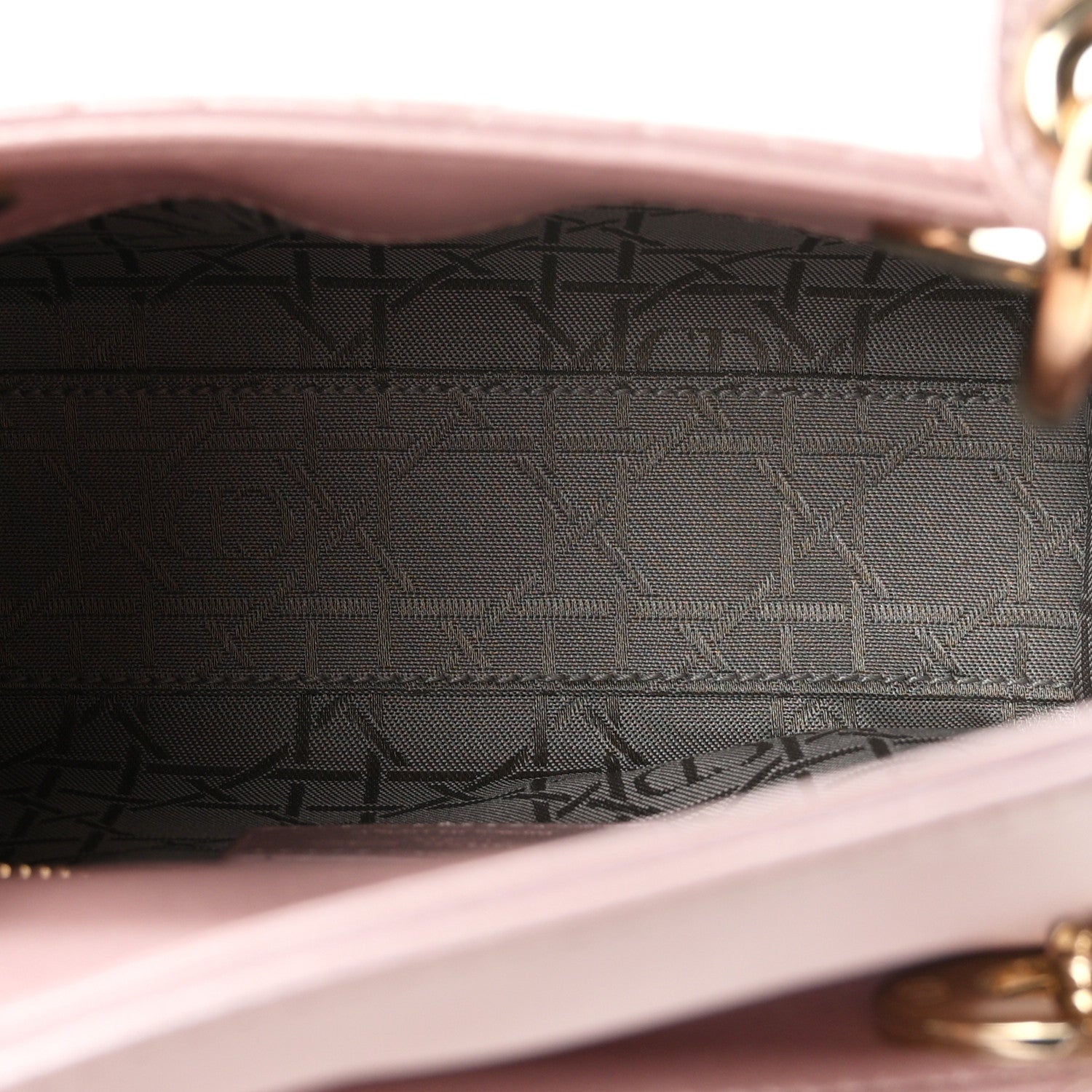 Christian Dior Metallic Lambskin Cannage Mini Lady Dior  Lotus 4 of 10