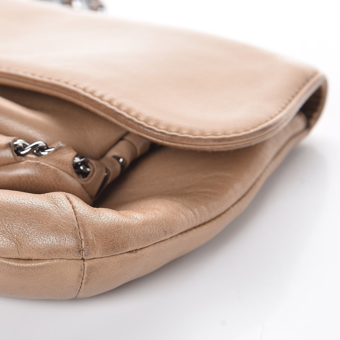 Lambskin Chain Flap Beige