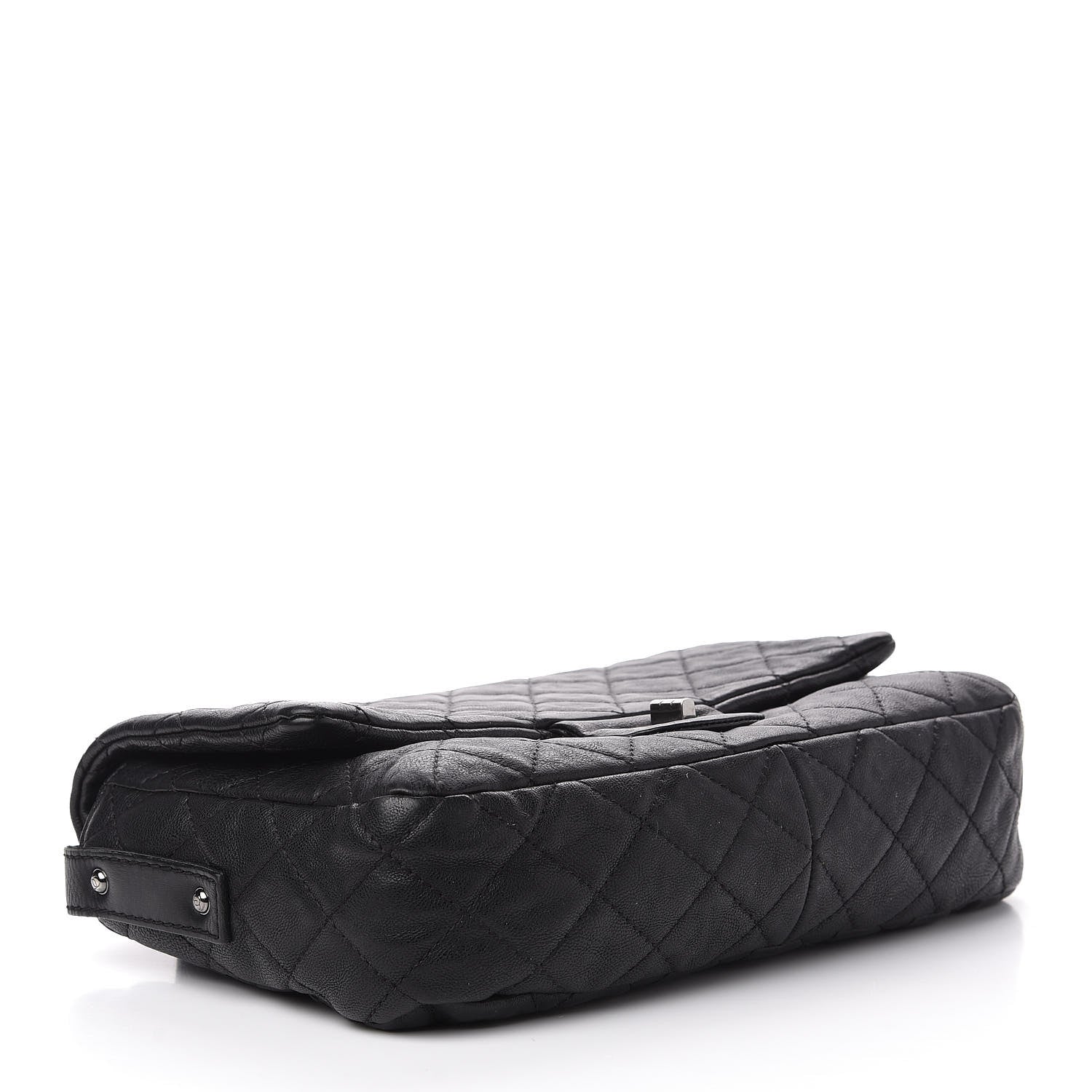 Chanel Calfskin Quilted Jumbo Easy Reissue Messenger Flap Black 4 of 13