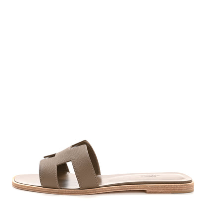 Hermes Epsom Oran Sandals 40.5 Etoupe 1 of 10