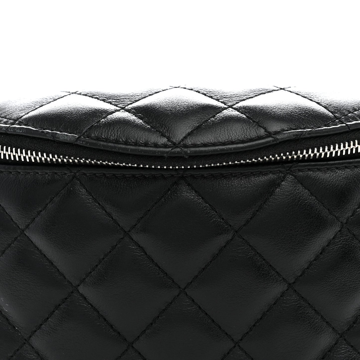 Calfskin Quilted Uniform Waist Belt Bag Black