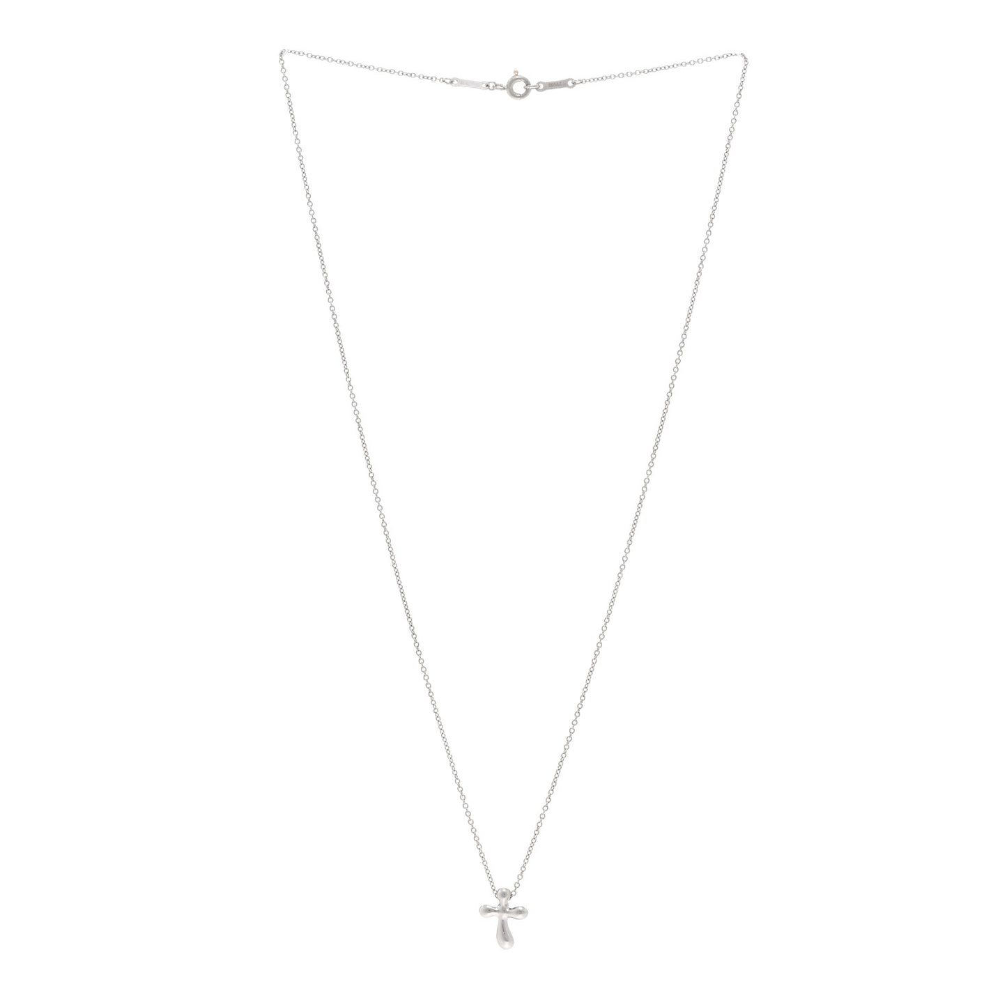 Platinum 12mm Elsa Peretti Cross Pendant Necklace