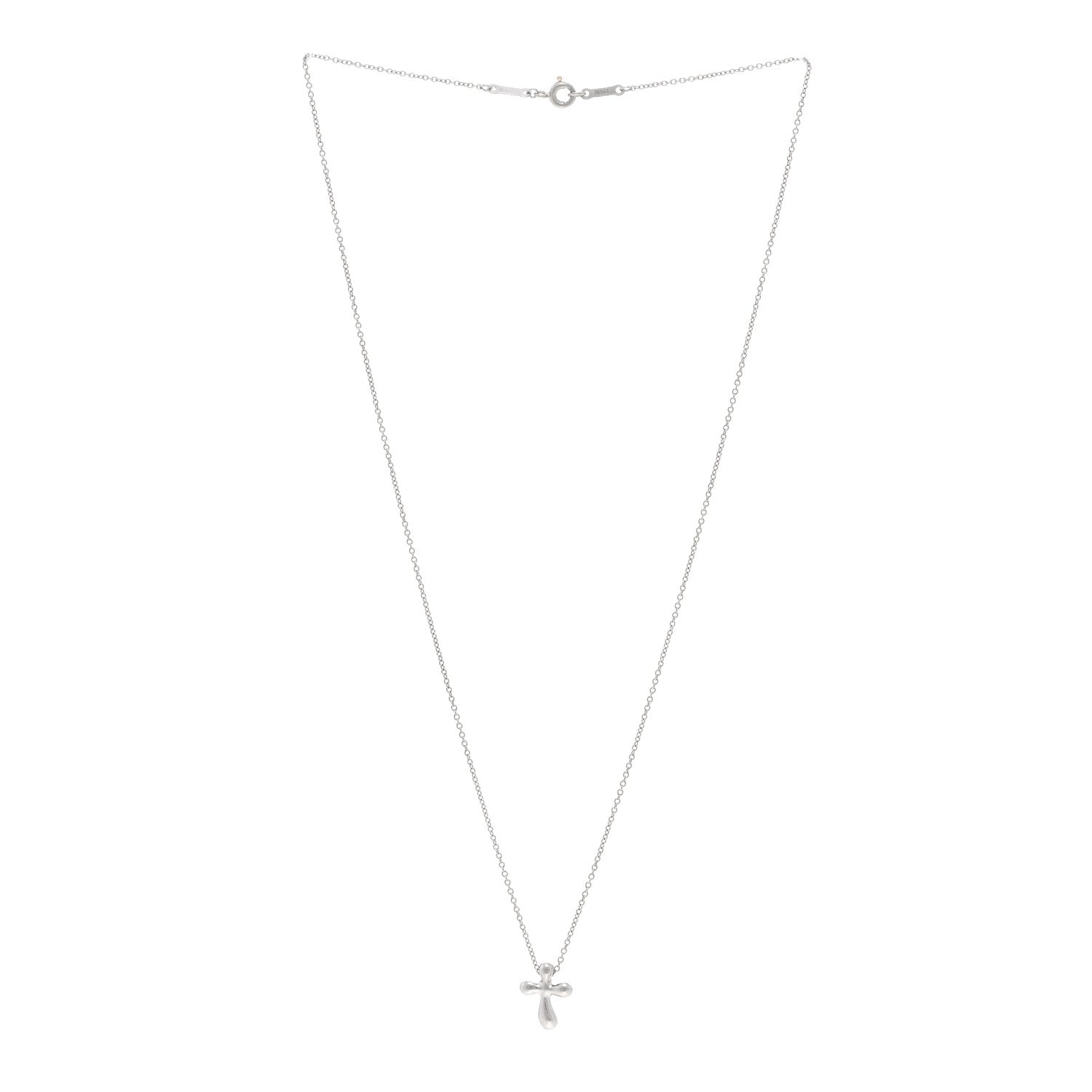 Tiffany Platinum 12mm Elsa Peretti Cross Pendant Necklace 3 of 5