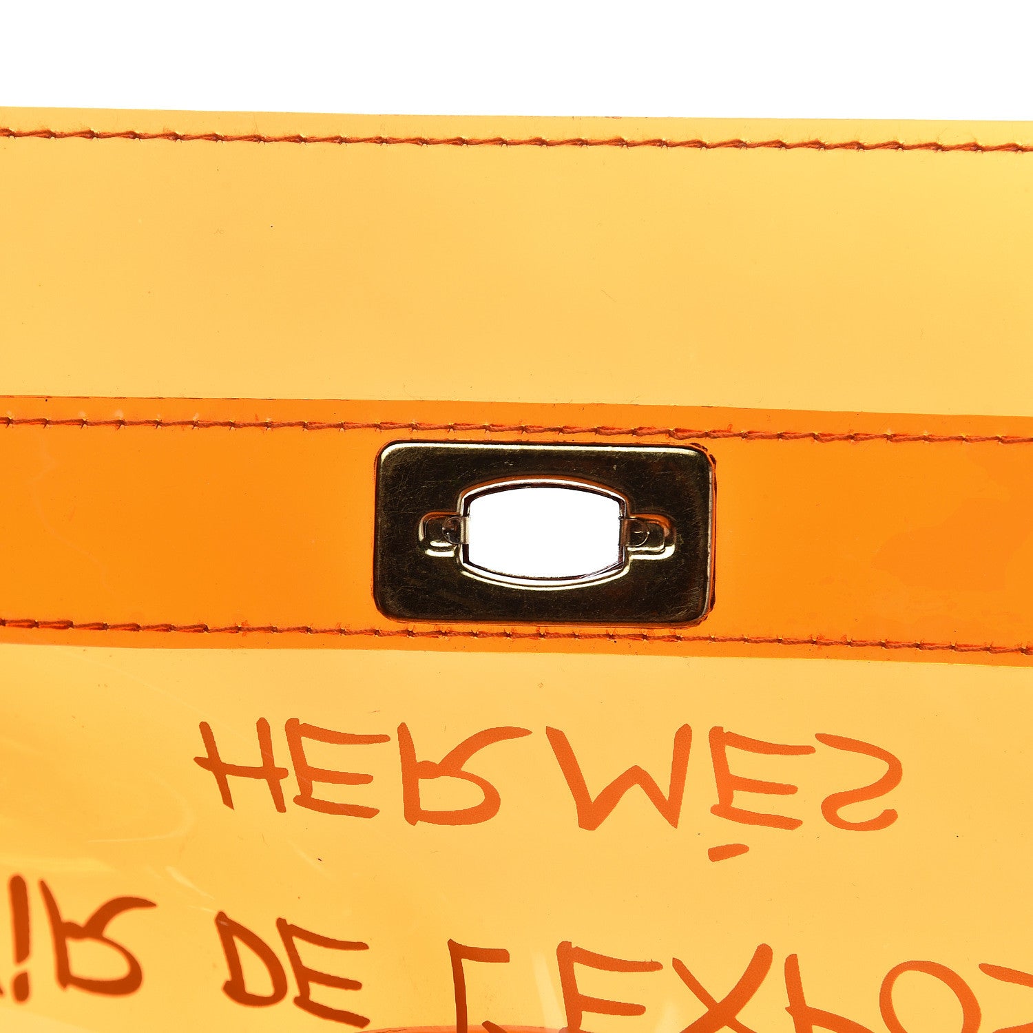 Hermes Vinyl Souvenir De L'Exposition Kelly Orange 6 of 13
