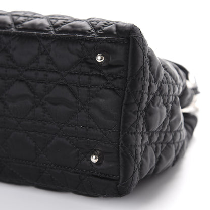 Christian Dior Satin Cannage Charming Lock Flap Shoulder Bag Black 7 of 13