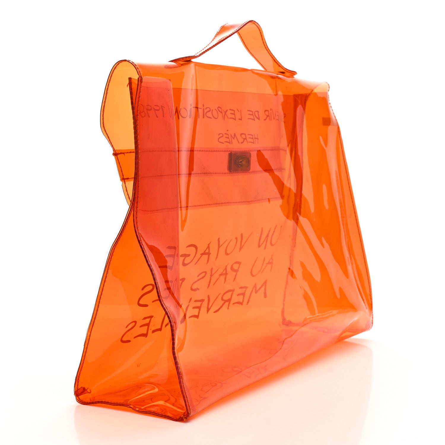 Hermes Vinyl Souvenir De L'Exposition Kelly Orange 3 of 12