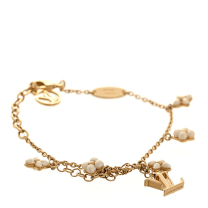 Louis Vuitton Pearl LV Floragram Bracelet Gold 1 of 5
