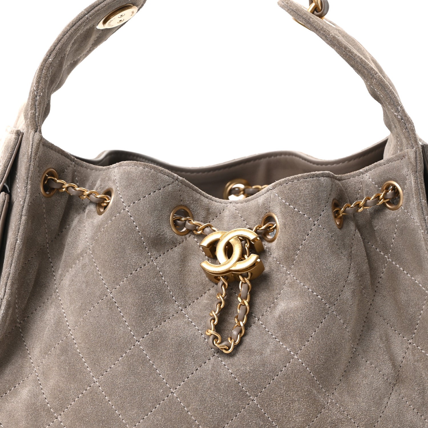 Chanel Suede Quilted Small Chanel 25 Handbag Dark Grey 8 of 10