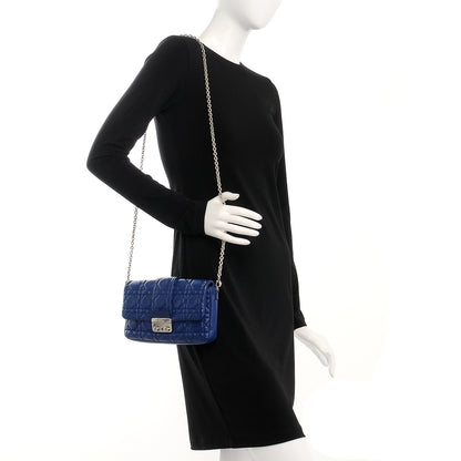 Christian Dior Lambskin Cannage New Lock Pouch Blue 2 of 9