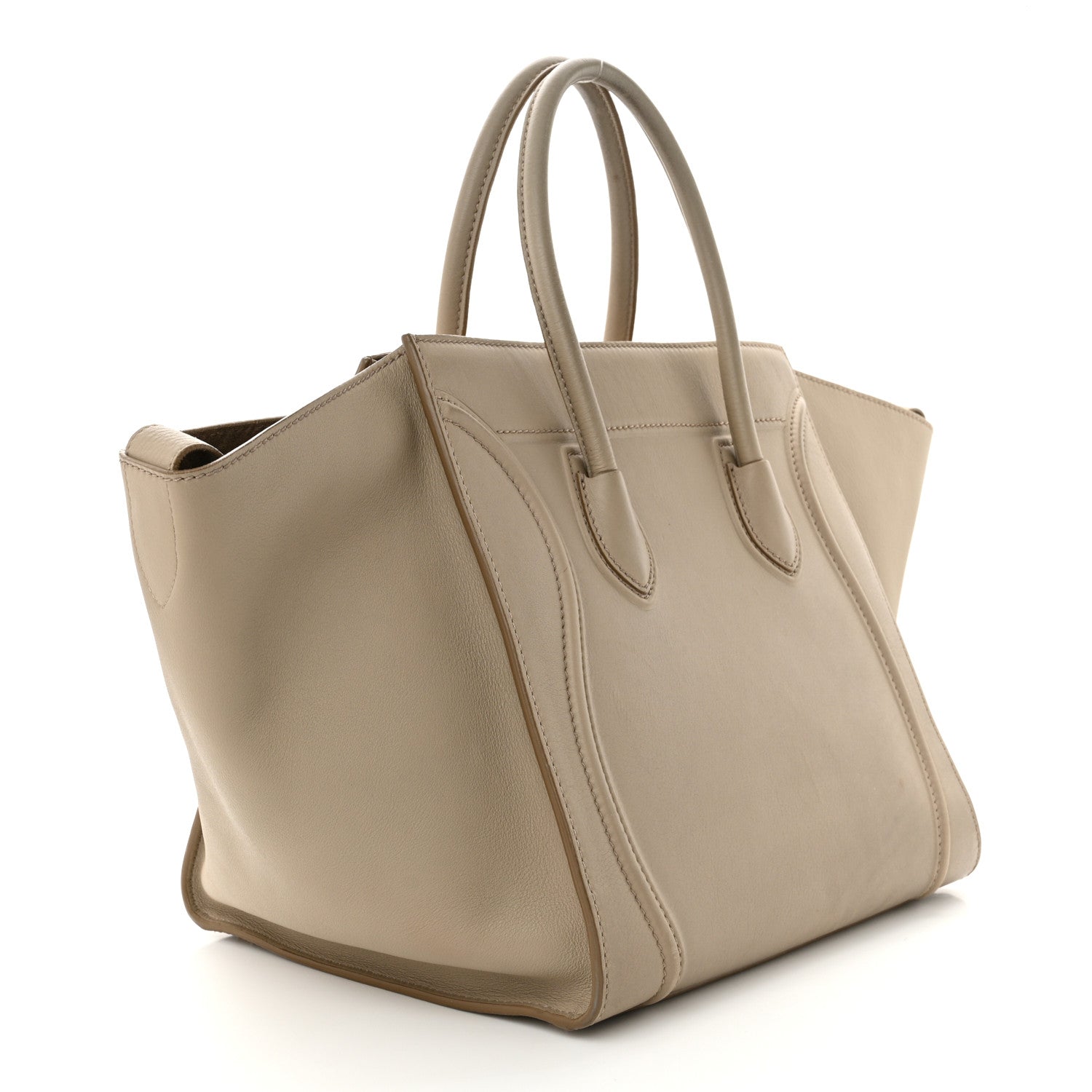 Celine Supple Calfskin Medium Phantom Luggage Beige 3 of 10
