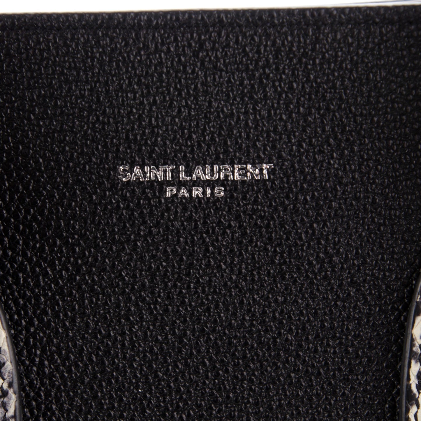 Grained Calfskin Embossed Python Small Sac De Jour Black