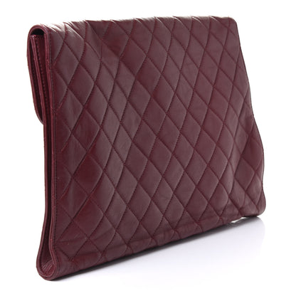 Chanel Lambskin Quilted CC Clutch Burgundy 2 of 4