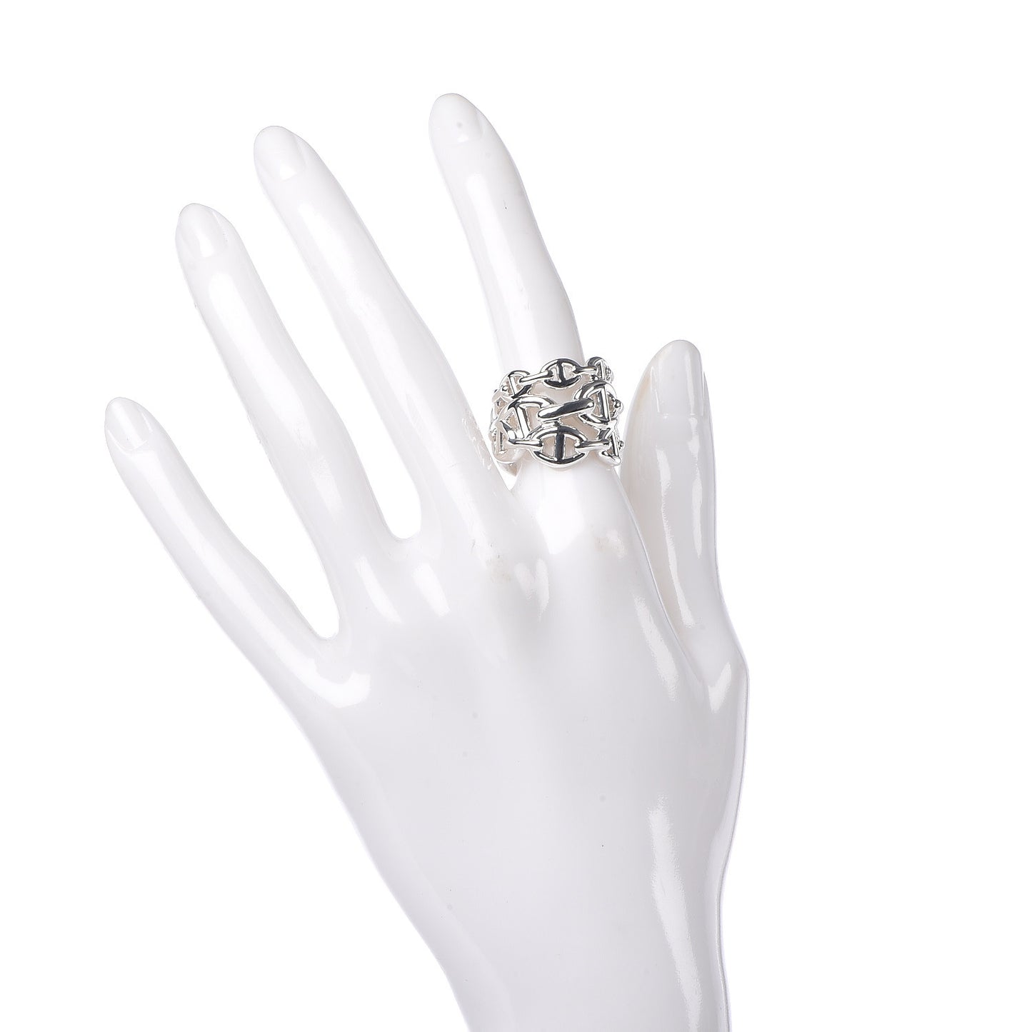 Sterling Silver GM Chaine d'Ancre Enchainee Band Ring 54 6.75