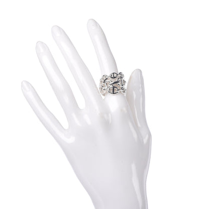 Hermes Sterling Silver GM Chaine d'Ancre Enchainee Band Ring 54 6.75 2 of 5