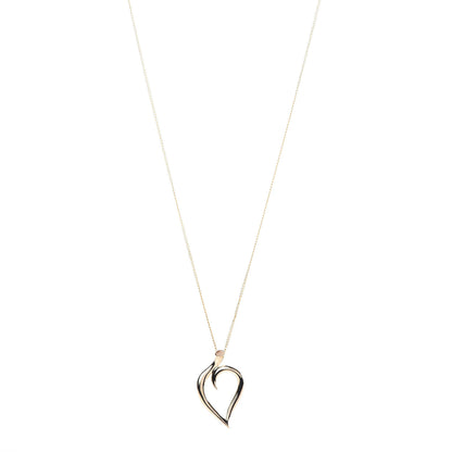 Tiffany 18K Yellow Gold Open Leaf Pendant Necklace 1 of 7