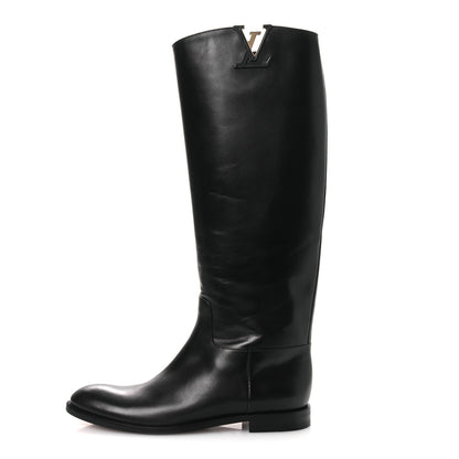 Louis Vuitton Calfskin LV Amiral High Boot 39.5 Black 1 of 12