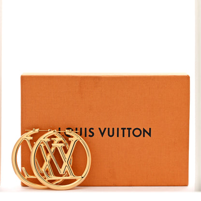 Louis Vuitton Metal Louise Hoop Earrings Gold 5 of 5