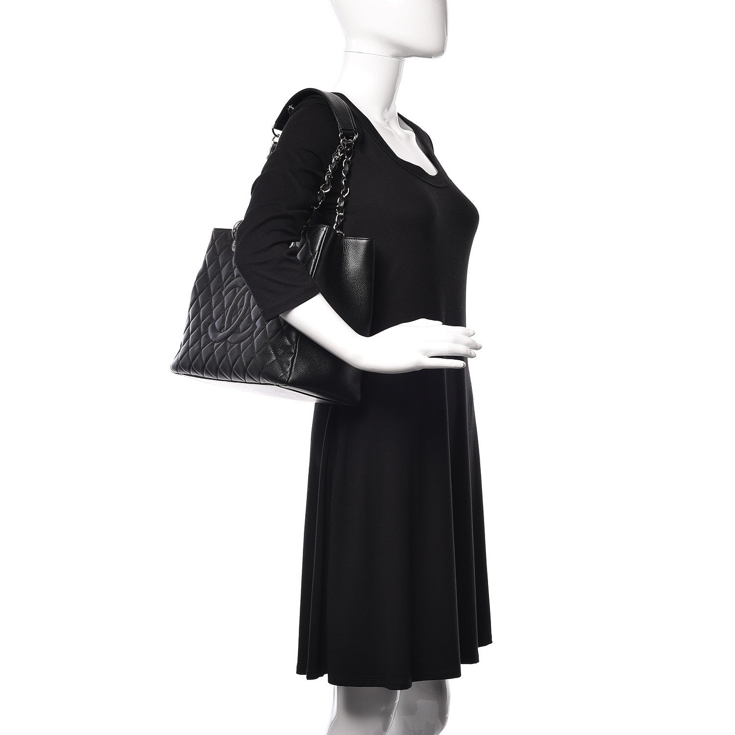 Chanel Caviar Quilted Grand Shopping Tote GST Black 2 of 10