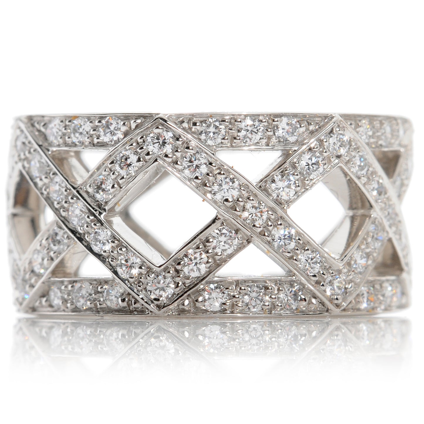 Platinum Diamond Braided Celebration Ring 3.5