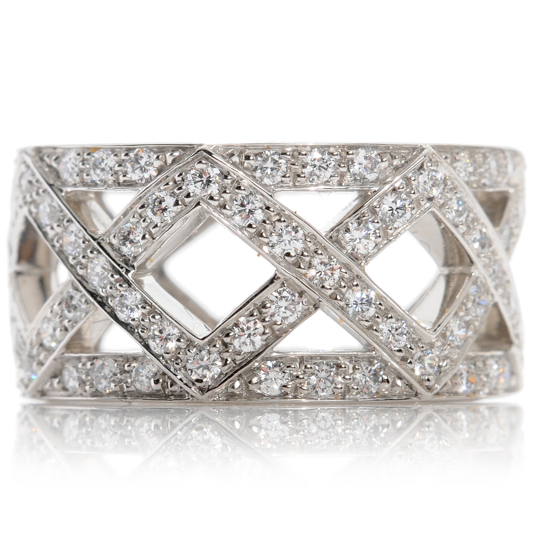 Tiffany Platinum Diamond Braided Celebration Ring 3.5 1 of 4