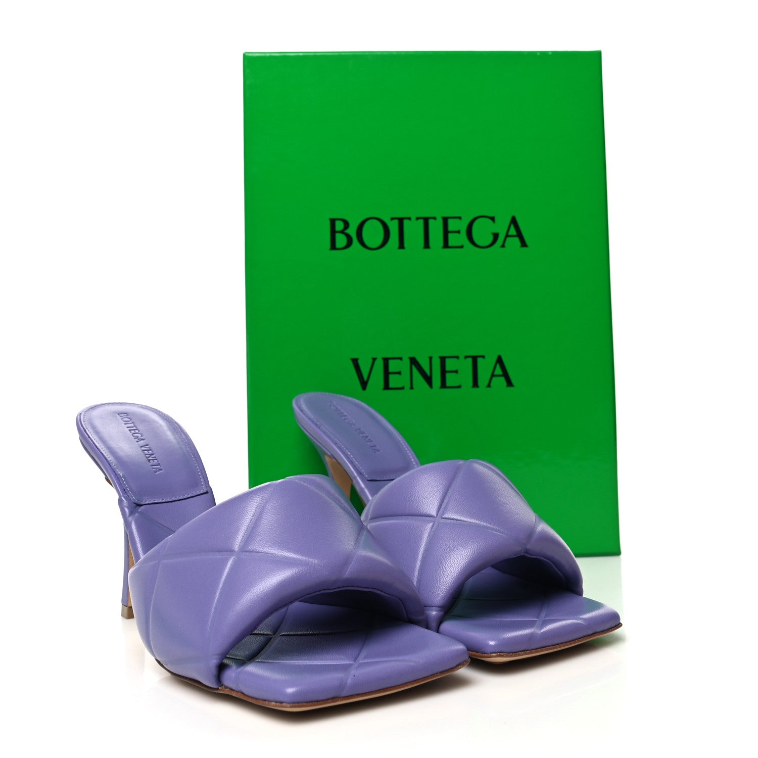Bottega Veneta Nappa Quilted Rubber Lido Mule Sandals 39.5 Lavender 8 of 8