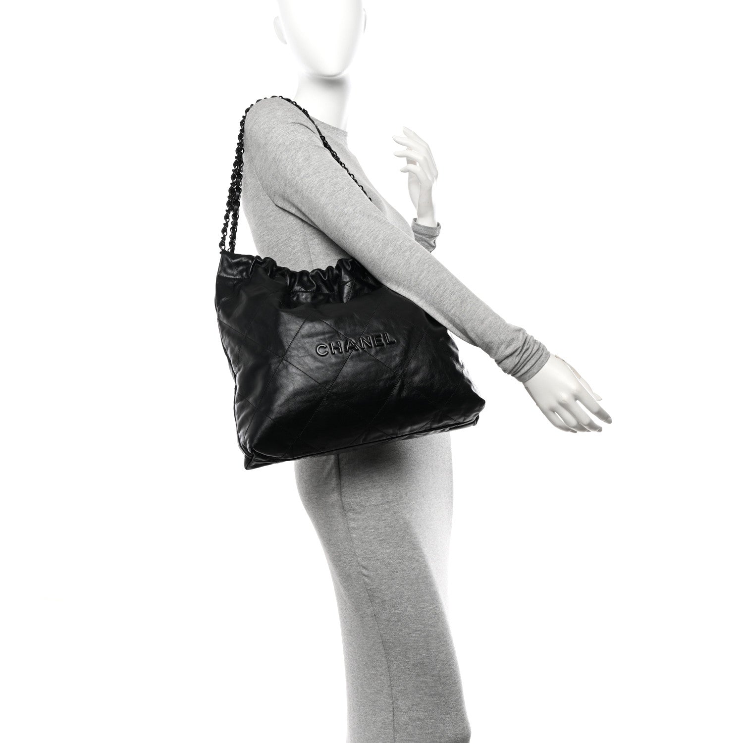 Chanel Shiny Calfskin Quilted Chanel 22 So Black 2 of 12