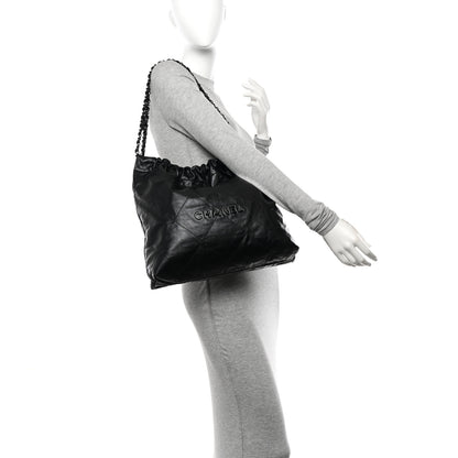 Chanel Shiny Calfskin Quilted Chanel 22 So Black 2 of 12