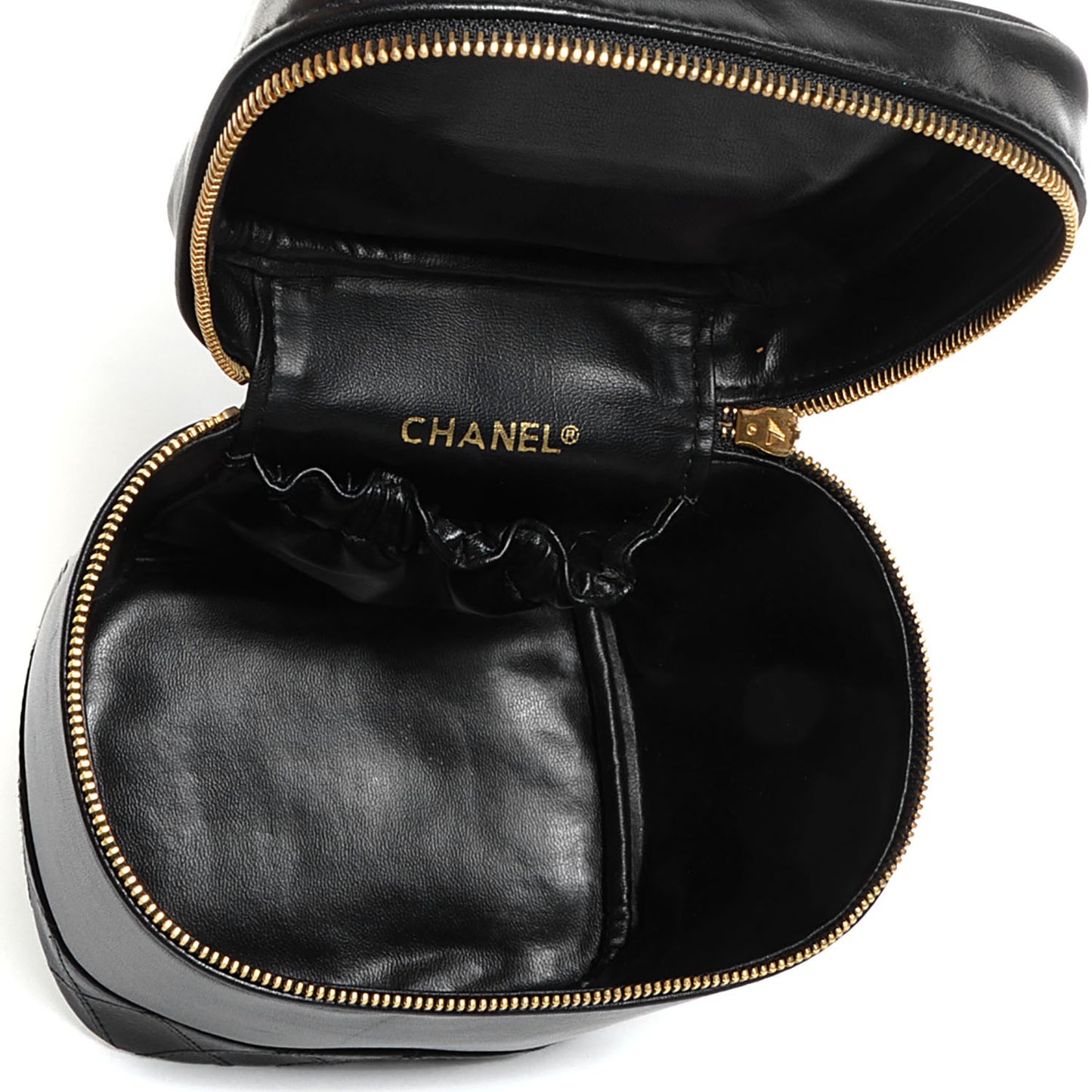 Lambskin Vanity Cosmetic Case Black