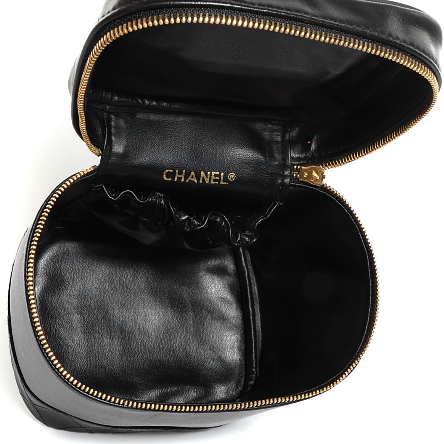 Chanel Lambskin Vanity Cosmetic Case Black 5 of 9